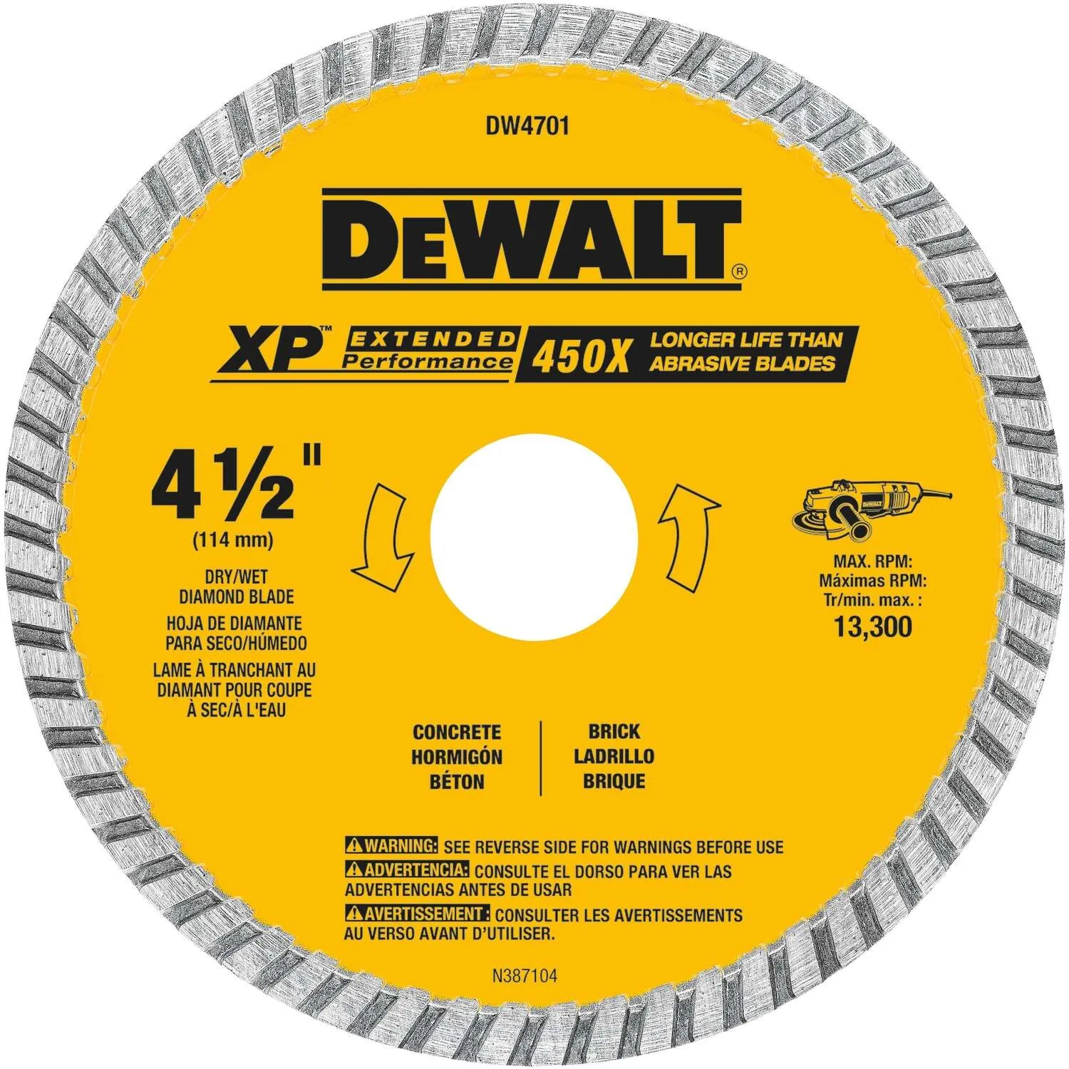 4-1/2 IN. XP Extended Performance Diamond Turbo Rim Saw Blade