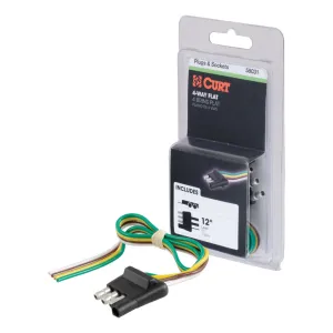 4-Way Flat Connector Plug With 12 inch Wires. Trailer Side