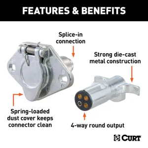 4-Way Round Connector Plug And Socket