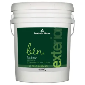 5 GAL ben Waterborne Exterior Paint - Flat Finish