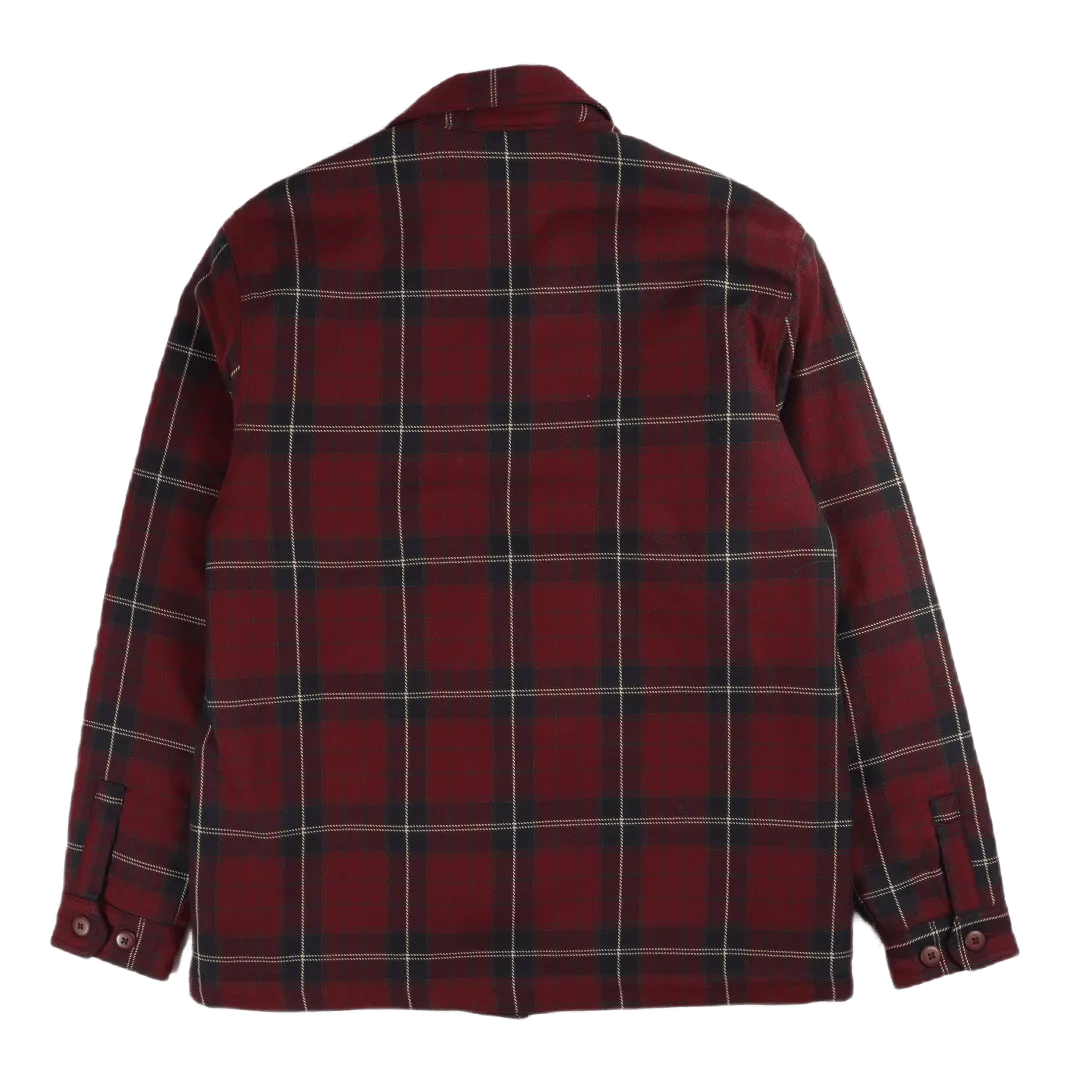 Archer Shirt Jac Cotton Twill Archer Check. Wine