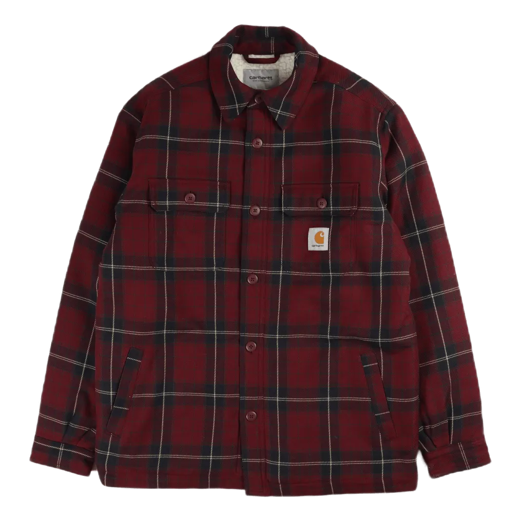 Archer Shirt Jac Cotton Twill Archer Check. Wine