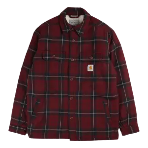 Archer Shirt Jac Cotton Twill Archer Check. Wine
