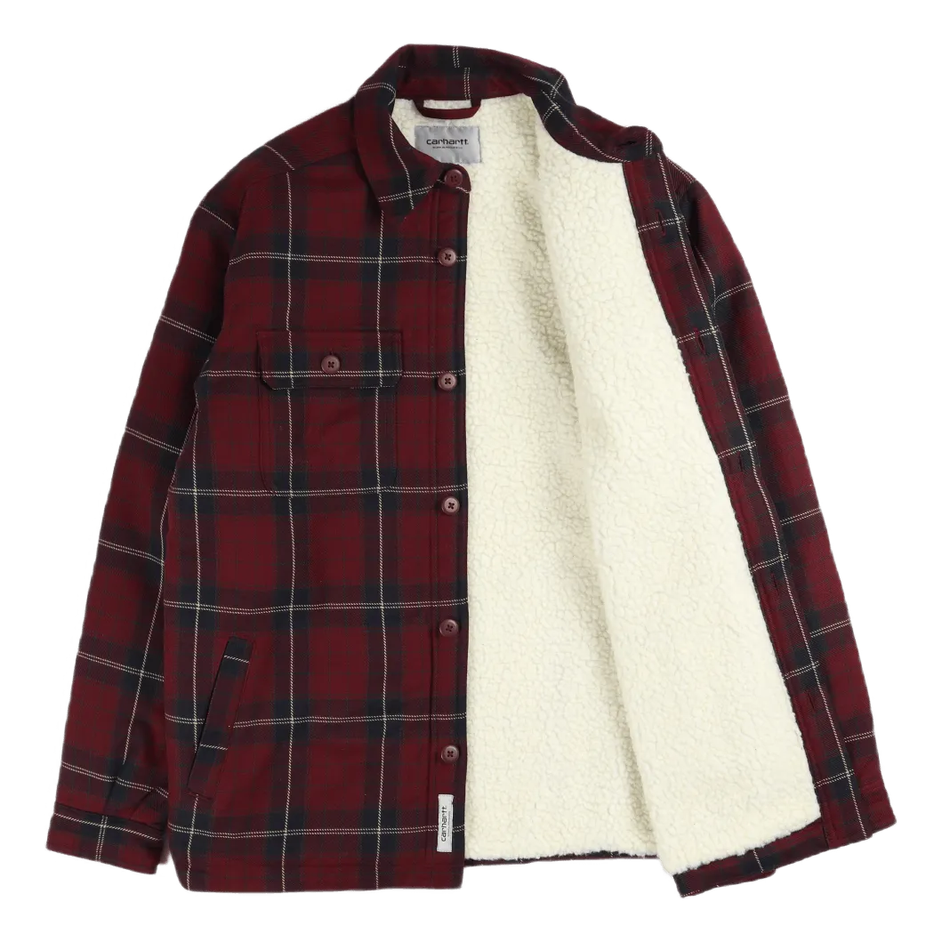 Archer Shirt Jac Cotton Twill Archer Check. Wine