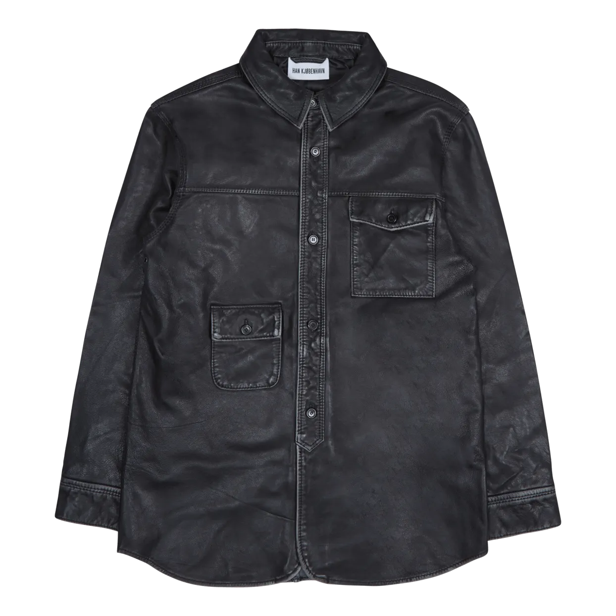 Army Shirt Black Leather