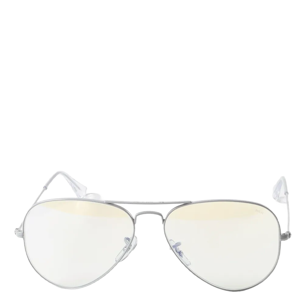 Aviator Large Metal Light Gray 9223BL/58