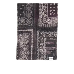 Bandana Pattern Fleece Muffler Black
