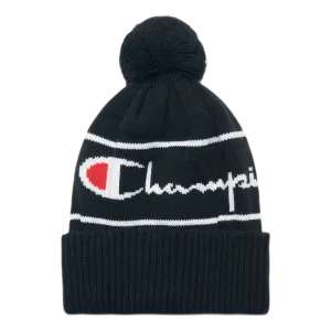 Big Logo Pon Pon Beanie Black