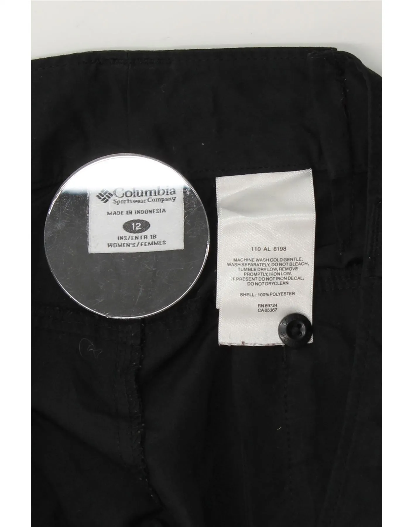 COLUMBIA Womens Omni-Shade Capri Cargo Trousers US 12 Large W34  Black