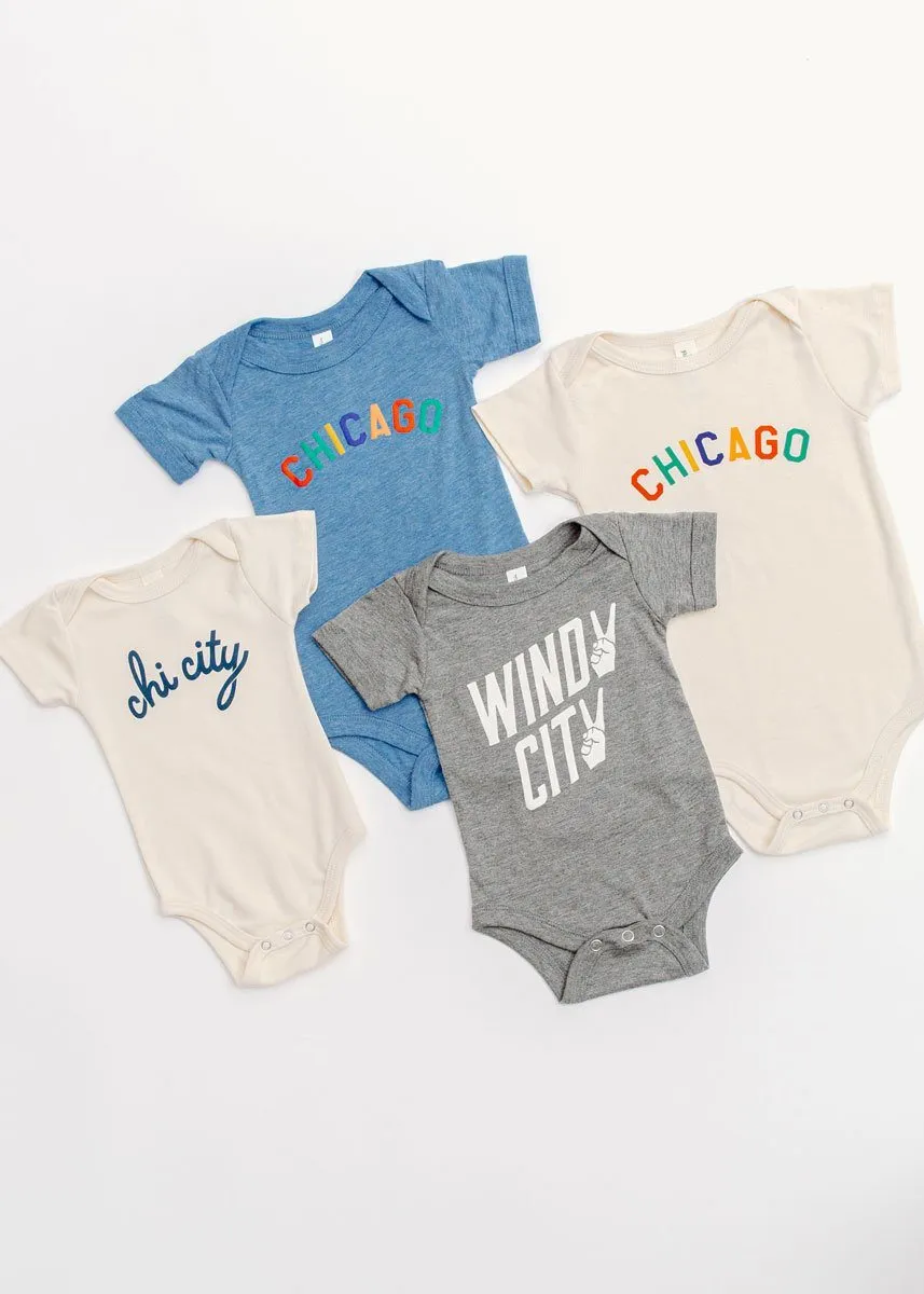 Sweet Home Chicago Onesie - Columbia Blue
