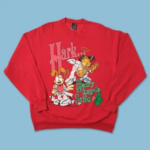 Vintage Garfield Christmas Sweater Large