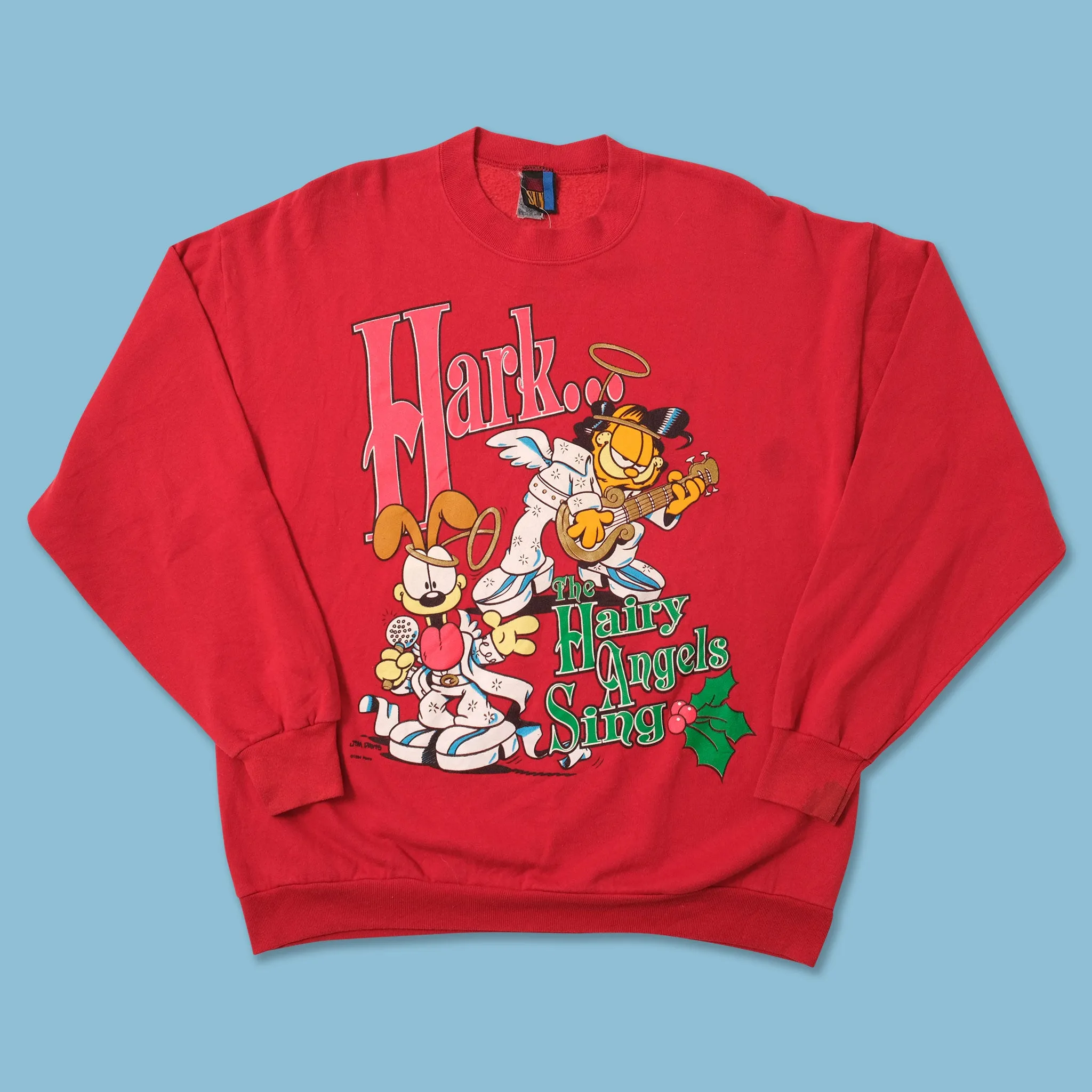 Vintage Garfield Christmas Sweater Large