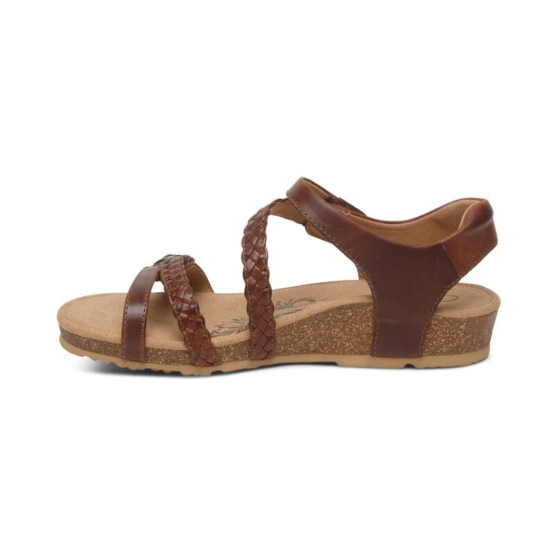 Women's Jillian Braided Quarter Strap Walnut